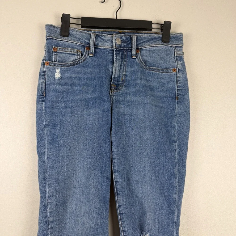 Gap Skinny Jeans Womens 27 (28x27) Blue Denim Mid-Rise Stretch Distressed Casual